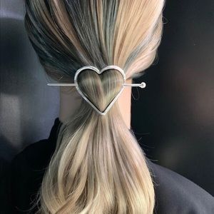 Silver Heart Hairpin